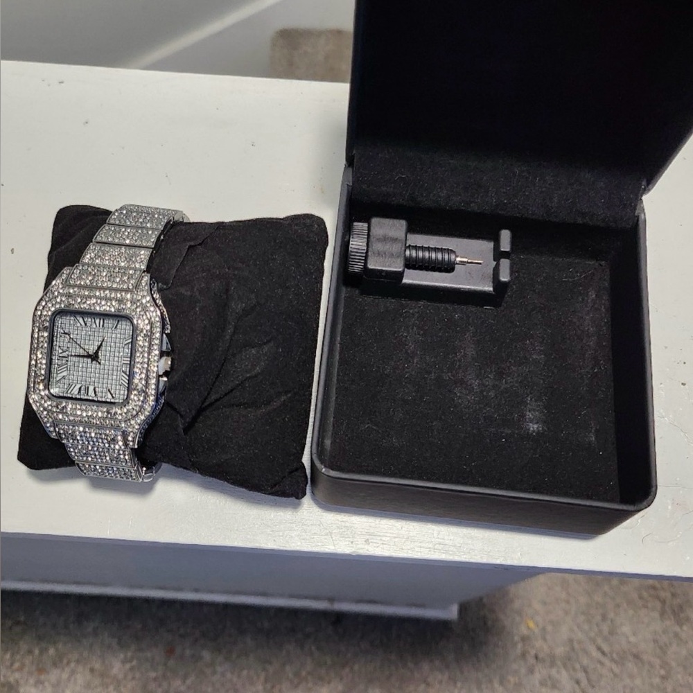 Silver Diamond Lab Made VVS-Accented Watch